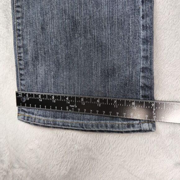 Riders Boot Cut Denim Jeans Womens 12 Long Blue Mid Rise Dark Wash - Picture 8 of 9